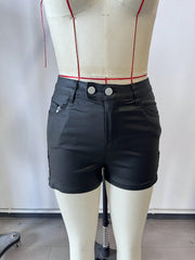 Women's Black Polyester Full-length pants with wide-leg