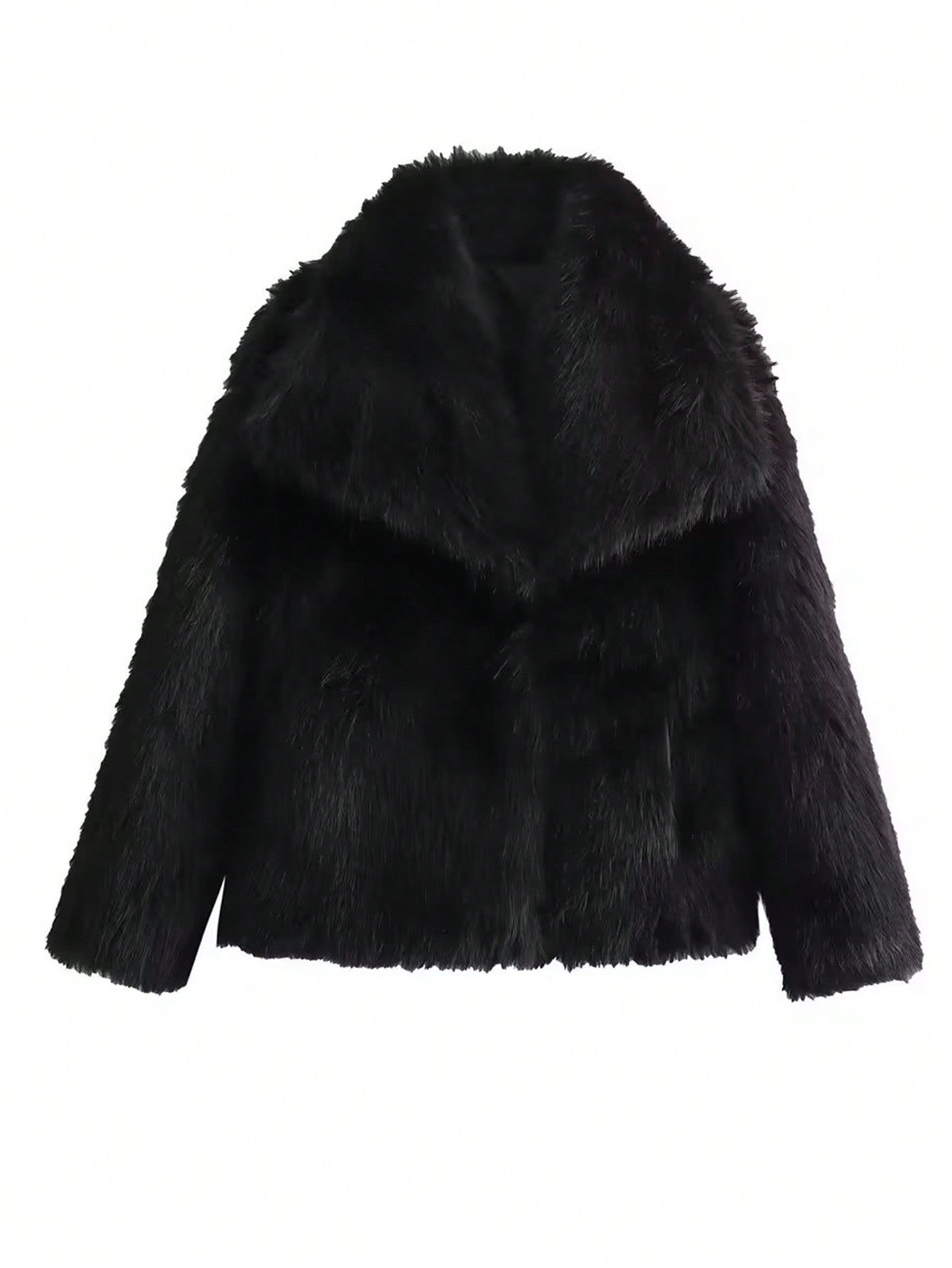 Women's Black Fleece Warm Long Coat