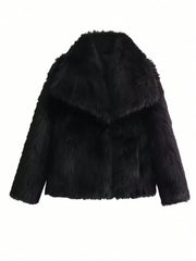 Women's Black Fleece Warm Long Coat