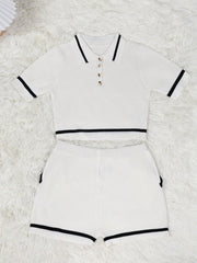Women's White Ribbed Knit Midi Bodycon Dress