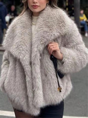 Women's Striped Ruffle Collar Blouse - Long Sleeve Loose-Fit Polyester-Rayon Top