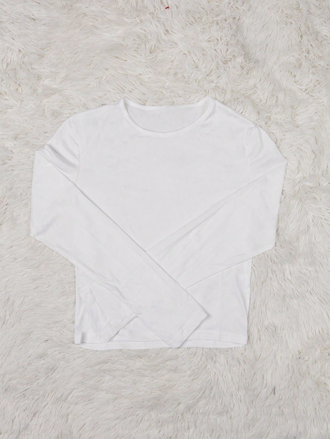 Women's White Polyester Blouse with long-sleeve