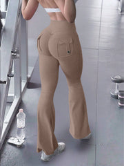 Women's Khaki High-Waist Yoga Pants