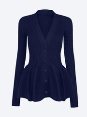 Women's Blue Ribbed Knit Midi bodycon dress with sleeveless