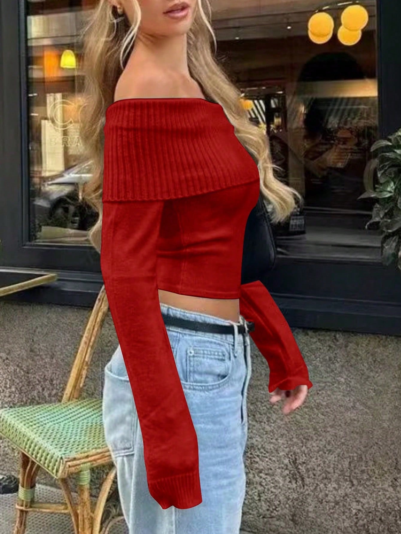 Women's Red Ribbed Knit Midi bodycon dress with sleeveless