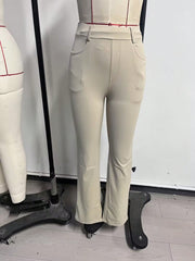 Women's Apricot High-Waisted Flare Yoga Pants with Bootcut Leg