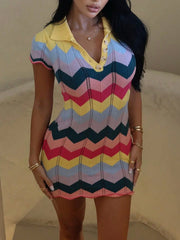 Women's Multi Color Ribbed Knit Midi Bodycon Dress