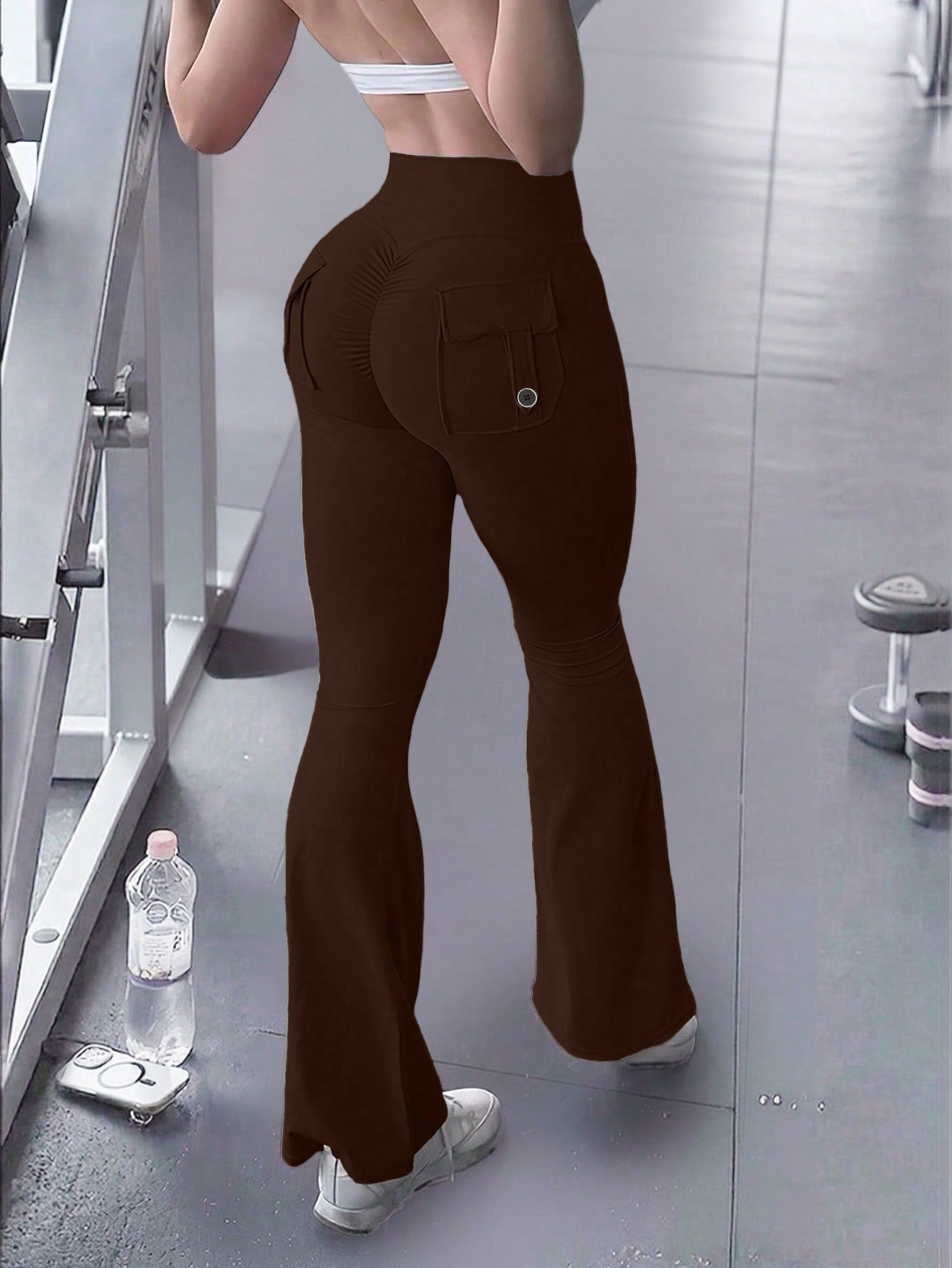 Women's Brown High-Waist Yoga Pants