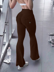 Women's Brown High-Waist Yoga Pants
