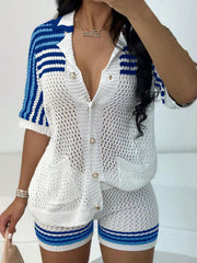 Women's Blue Ribbed Knit Midi bodycon dress with sleeveless
