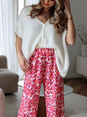 Women's White Open-Front Knit Cardigan - Oversized Soft Cropped Cardigan for Loungewear & Casual Outfits