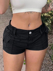 Women's Multi-Color Cargo Shorts - High-Waisted Slim-Fit Casual Shorts with Pocket Detail, Versatile Daily & Outdoor Wear