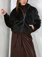 Women's Black Padded Warm Down Coat