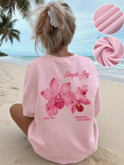 Women's Pink Polyester Blouse with long-sleeve