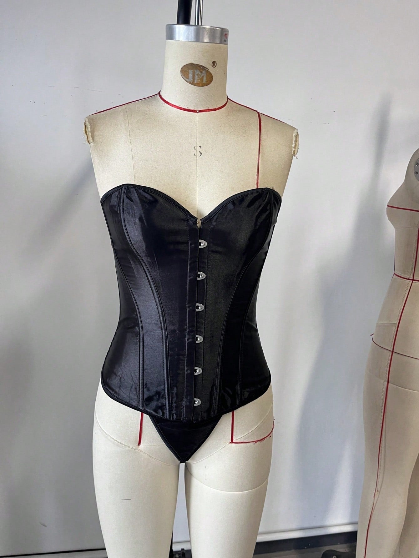 Women's Black Lace-Up PU Leather Corset Bustier Top