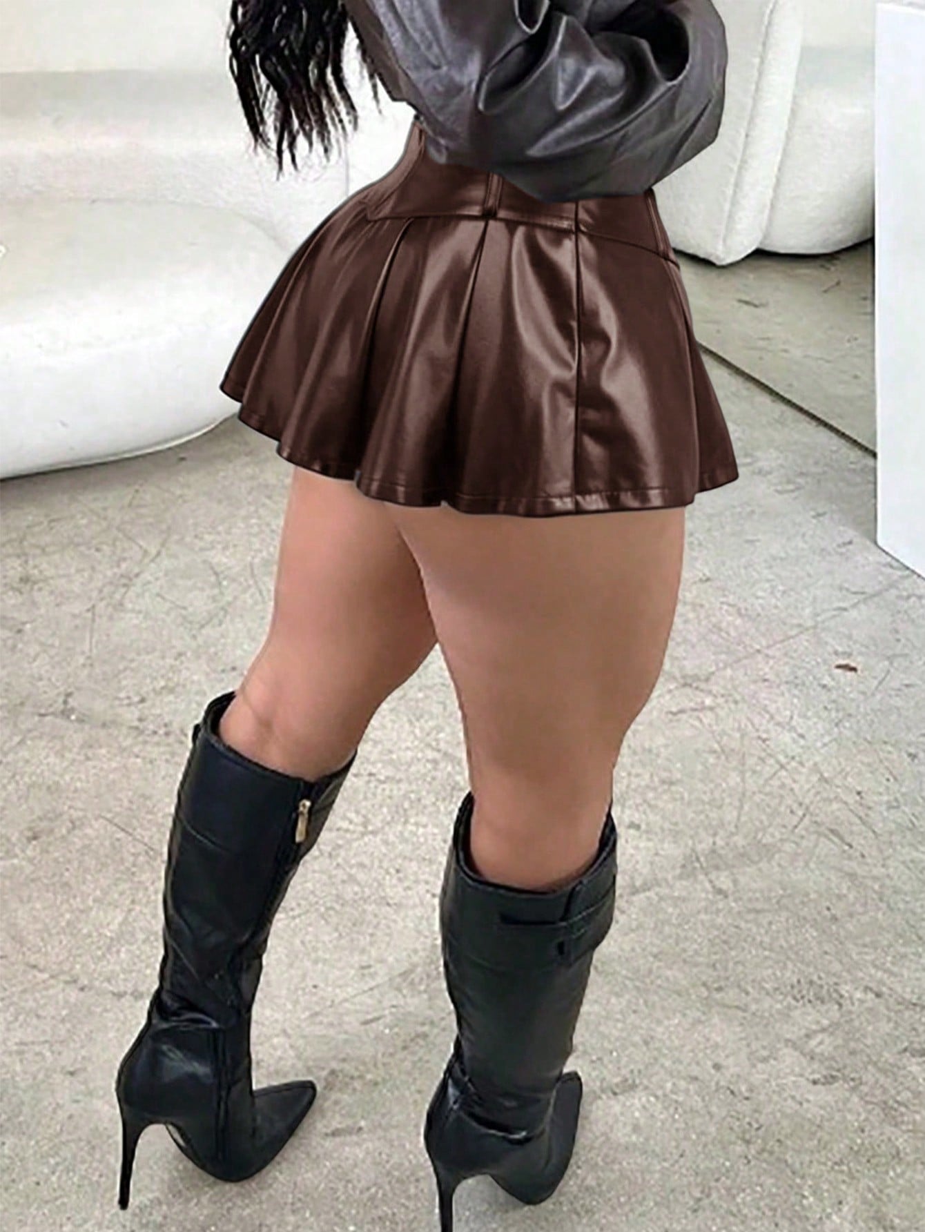 Women's Brown Mini Skirt