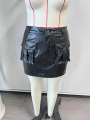 Women's Black Plus Size Mini Skirt