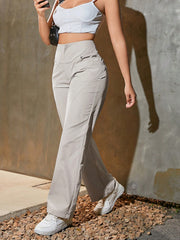 Women's High Waist Wide Leg Trousers Loose Fit Casual Office Wear Long Pants