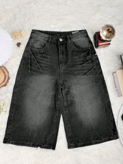 Women's Black High-Waist Straight Leg Jeans