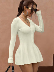 Women's Apricot Ribbed Knit Midi bodycon dress with sleeveless