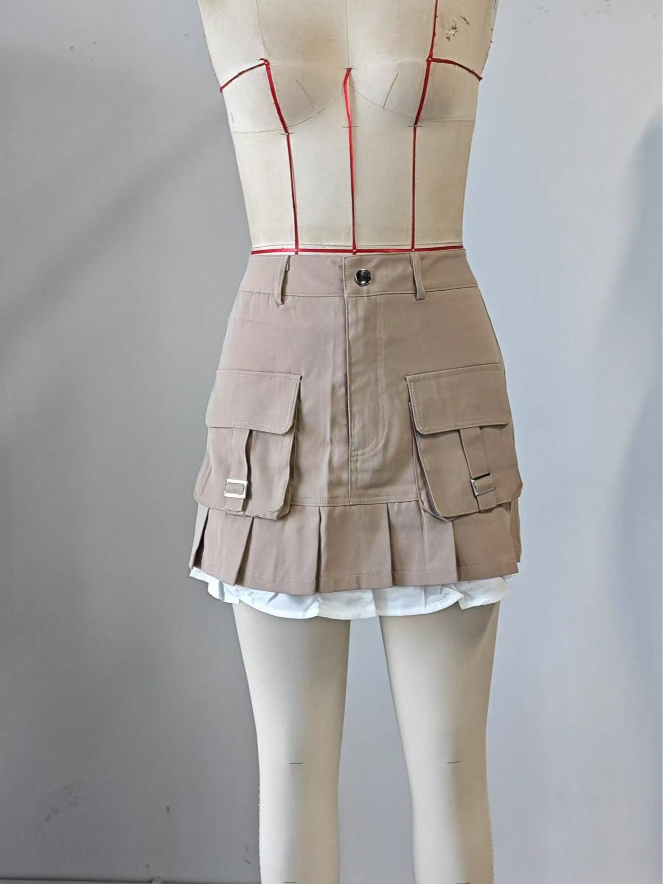 Women's Apricot A-Line Mini Skirt