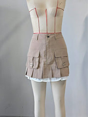 Women's Apricot A-Line Mini Skirt