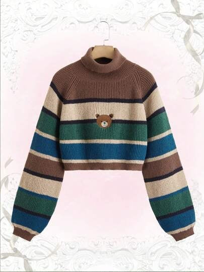 Pre-order Women's Striped Turtleneck Knit Sweater | MOQ 24 Units | 10-15 Calendar Days Shipping