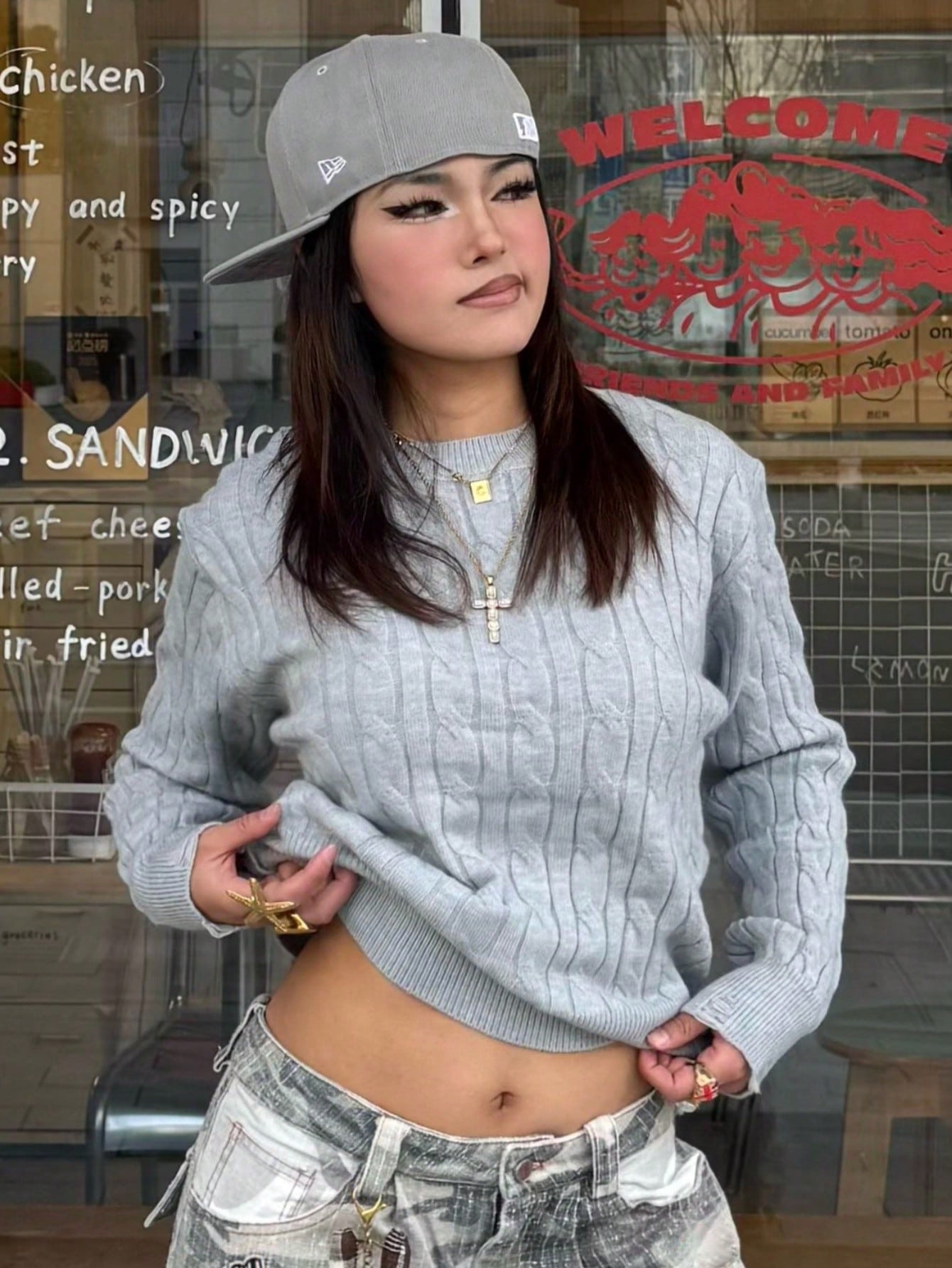 Women's Grey Knit Bodycon Midi Dress