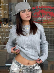 Women's Grey Knit Bodycon Midi Dress
