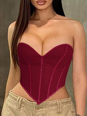 Women's Sexy Sweetheart Neckline Corset Top Slim Fit Sleeveless Party Clubwear
