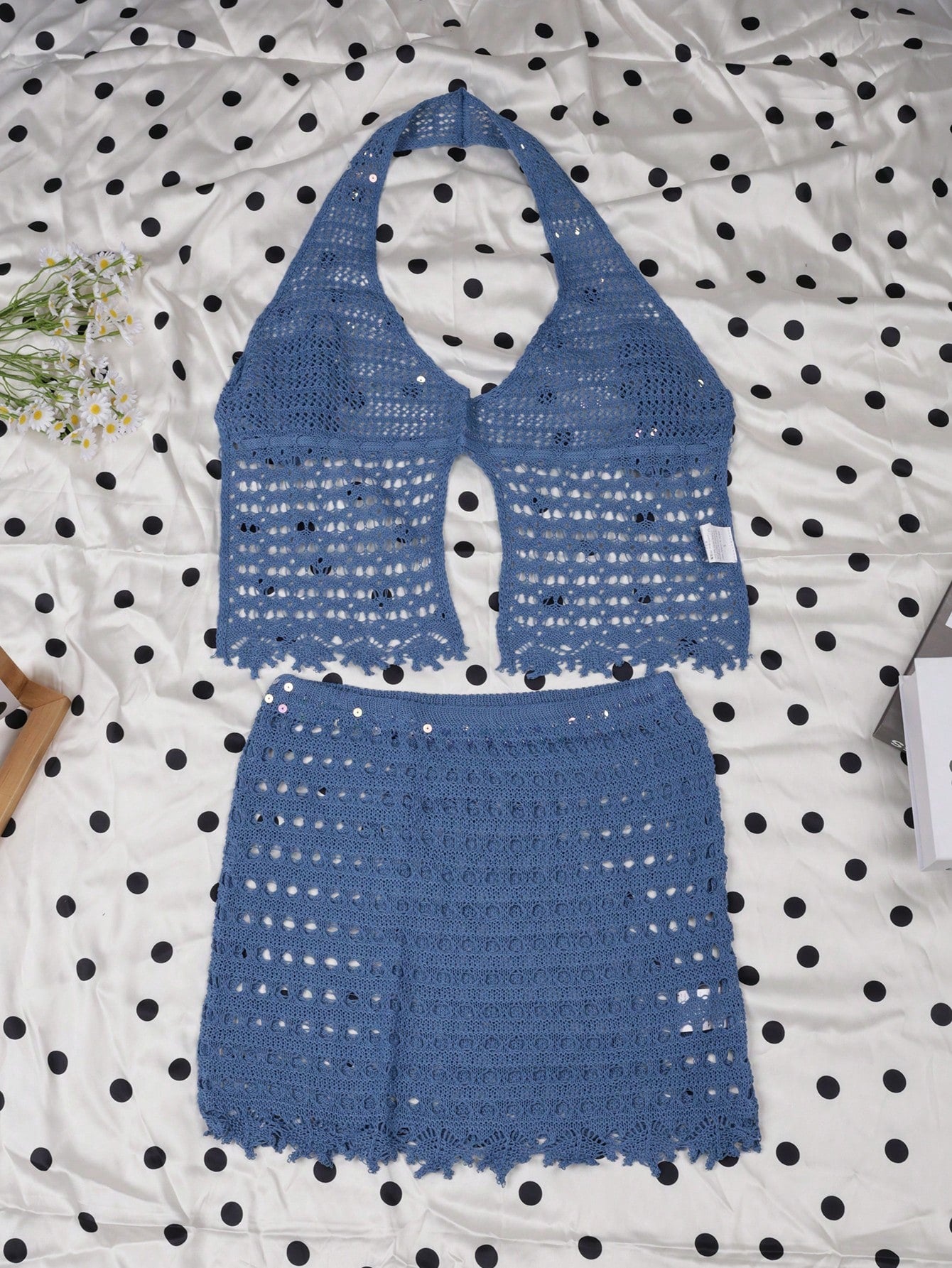 Women's Blue Off-Shoulder Bodycon Mini Dress