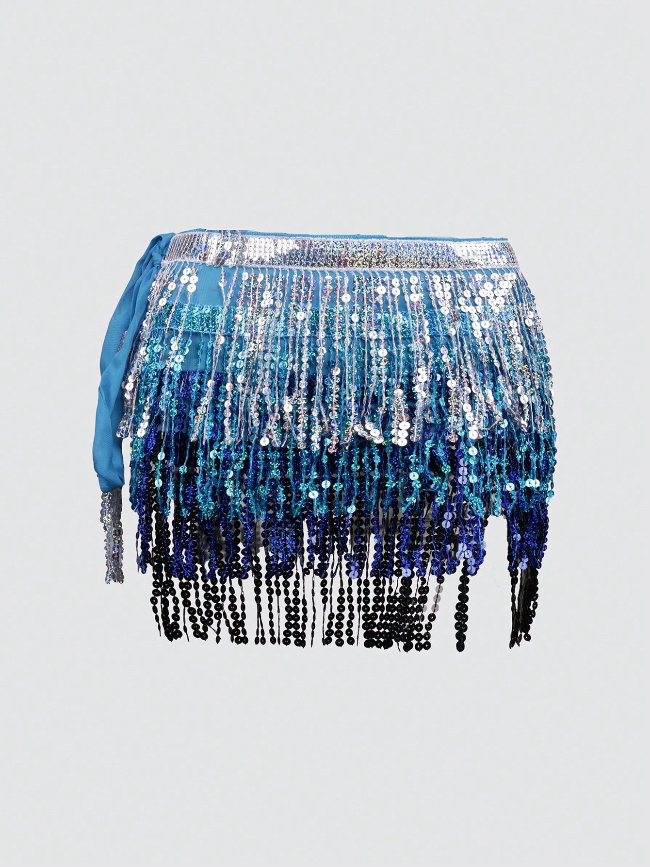 Women's Blue High-Waist Bodycon Mini Skirt