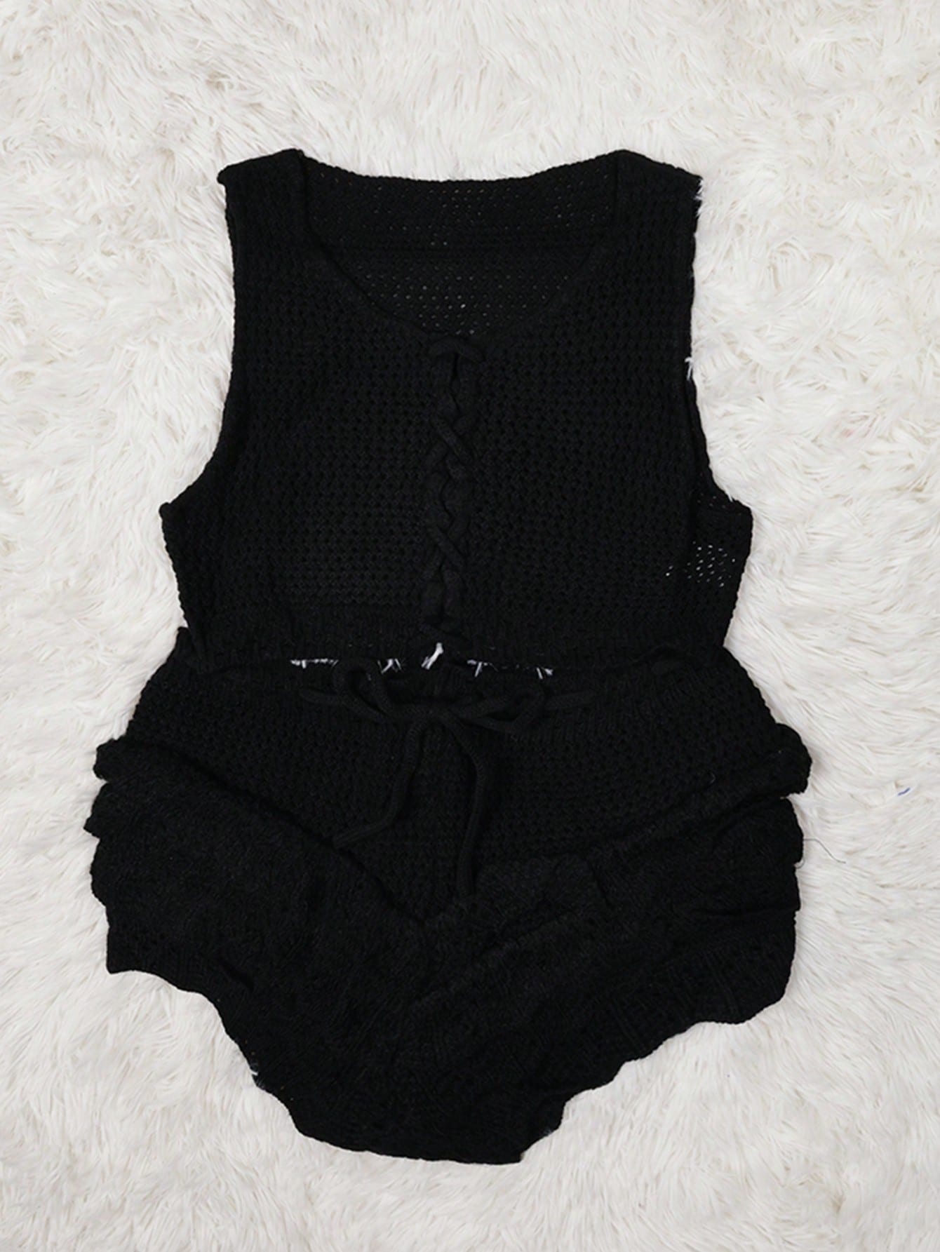 Women's Black Ribbed Knit Midi bodycon dress with sleeveless