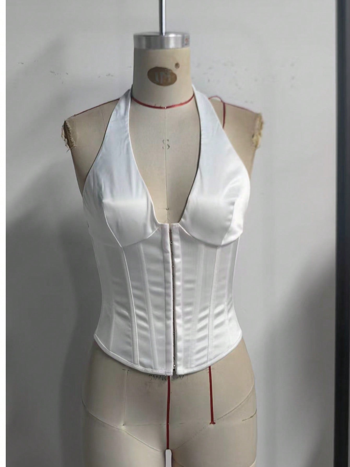 Women's White Boned Corset Bustier