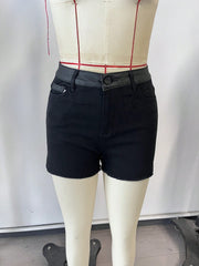 Women's Black Polyester Full-length pants with wide-leg