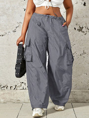Women's Plus Size Grey High-Waist Yoga Leggings