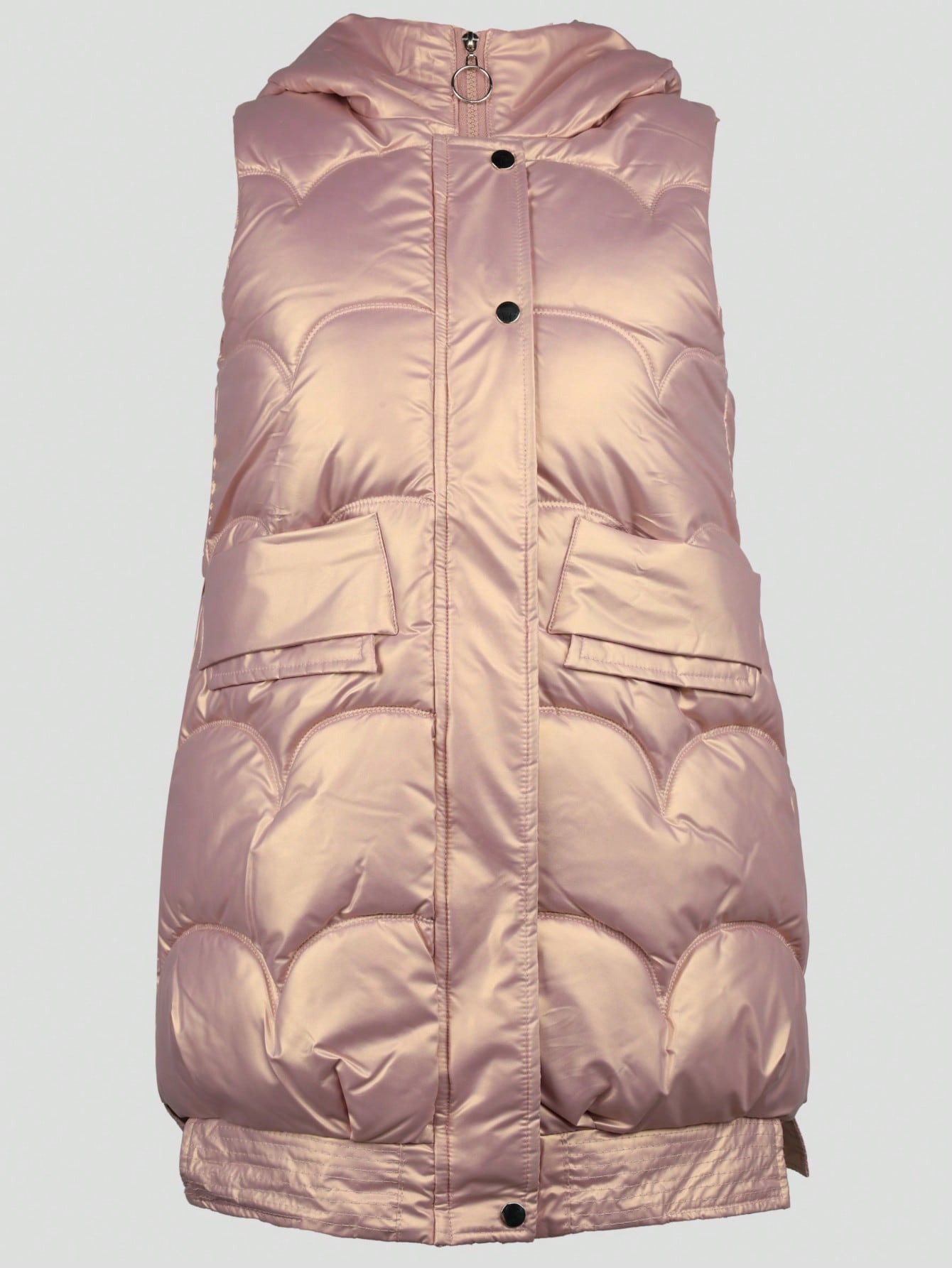 Women's Pink Faux Leather Cropped Vest Top