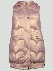 Women's Pink Faux Leather Cropped Vest Top