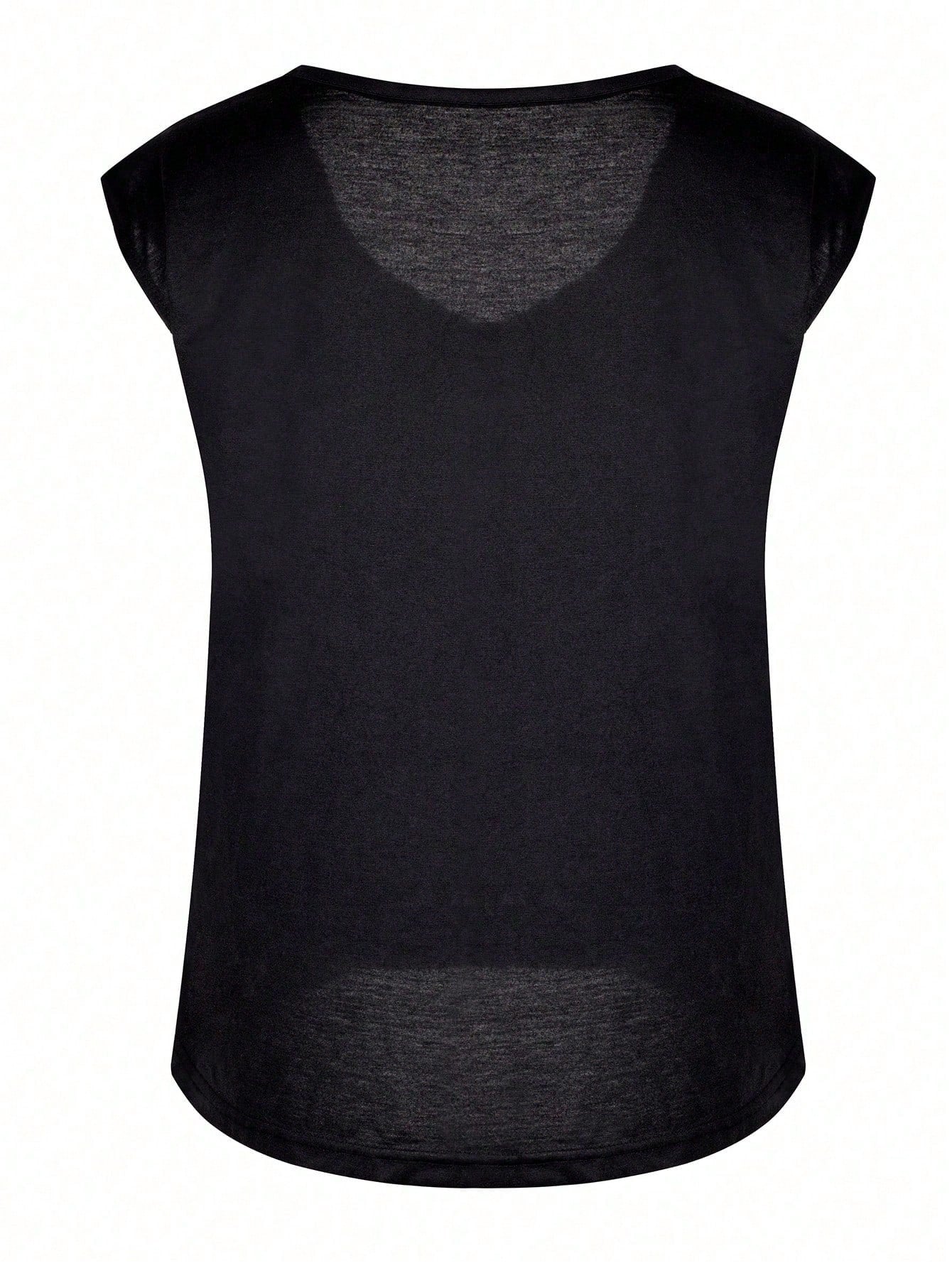 Women's Women Sleeveless Black Graphic Tank Top The Beach Is My Happy Place