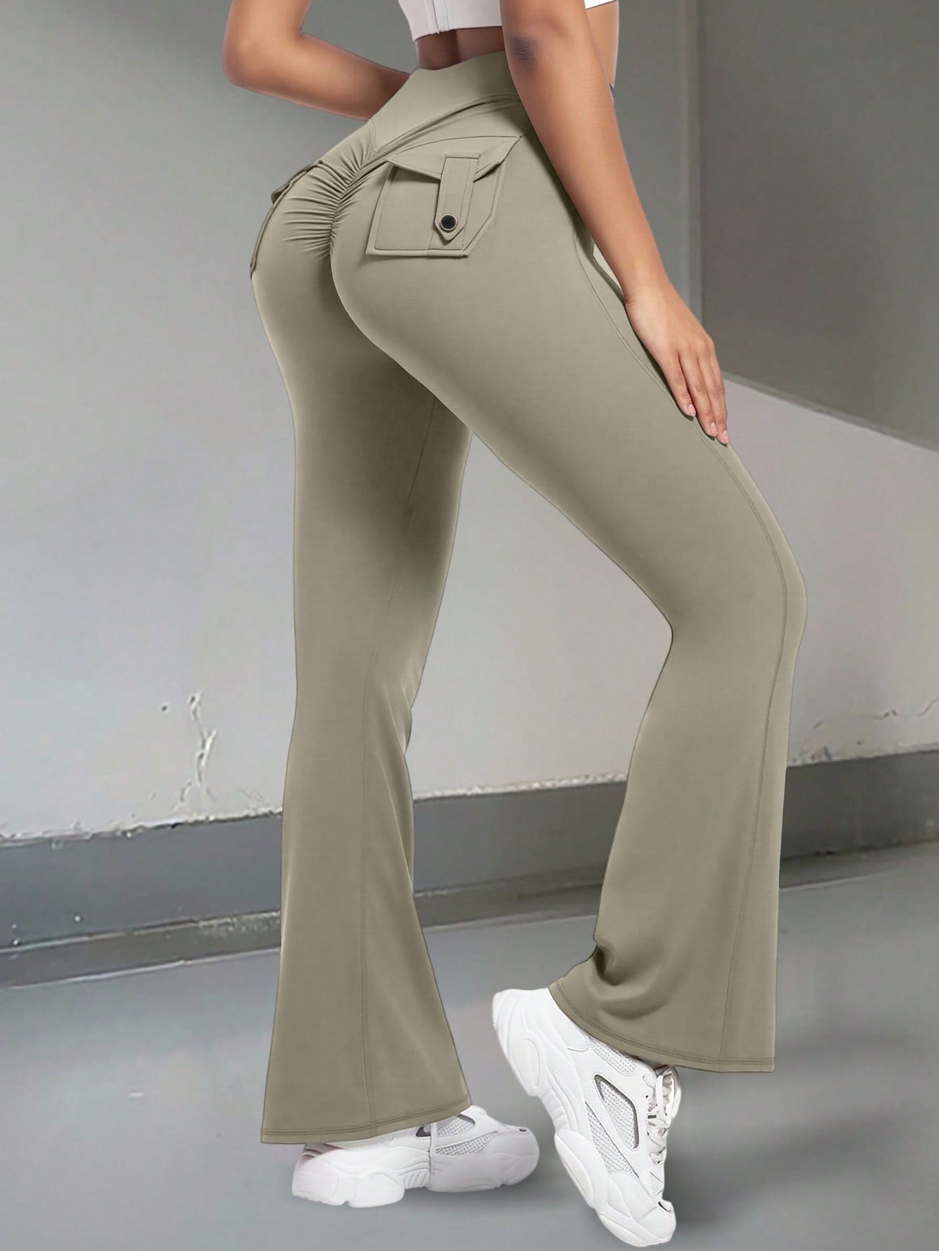 Women's Apricot High-Waist Yoga Pants