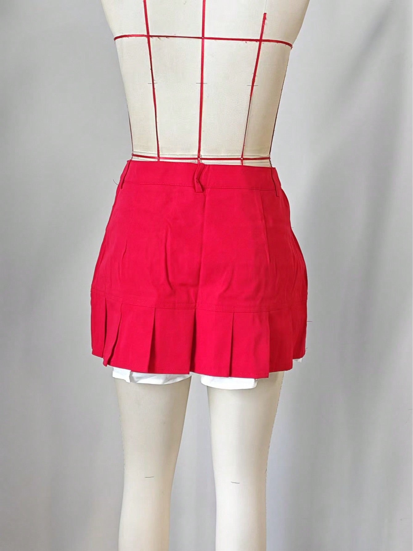 Women's Red A-Line Mini Skirt