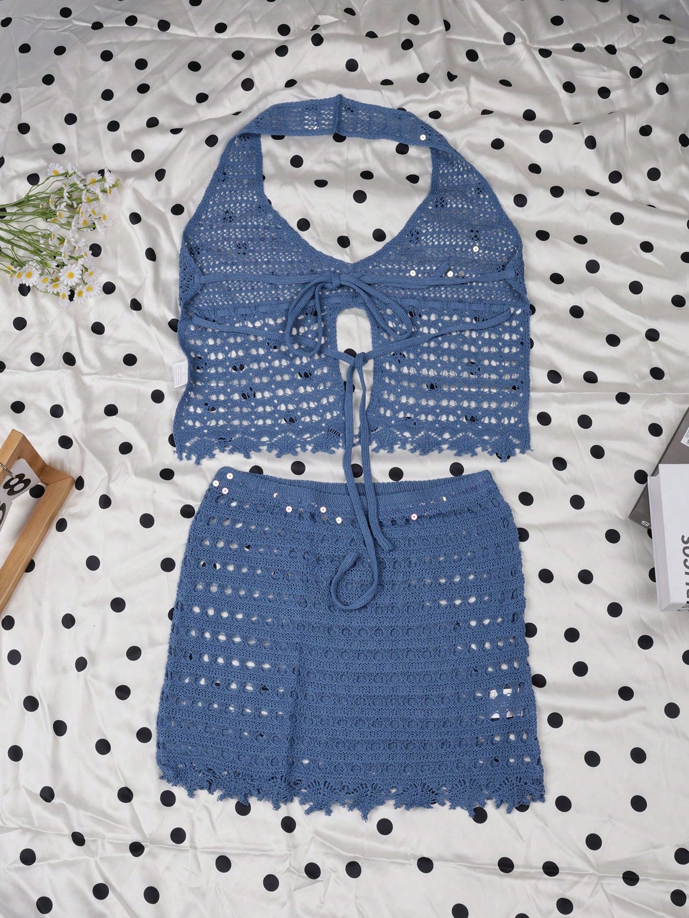 Women's Blue Off-Shoulder Bodycon Mini Dress
