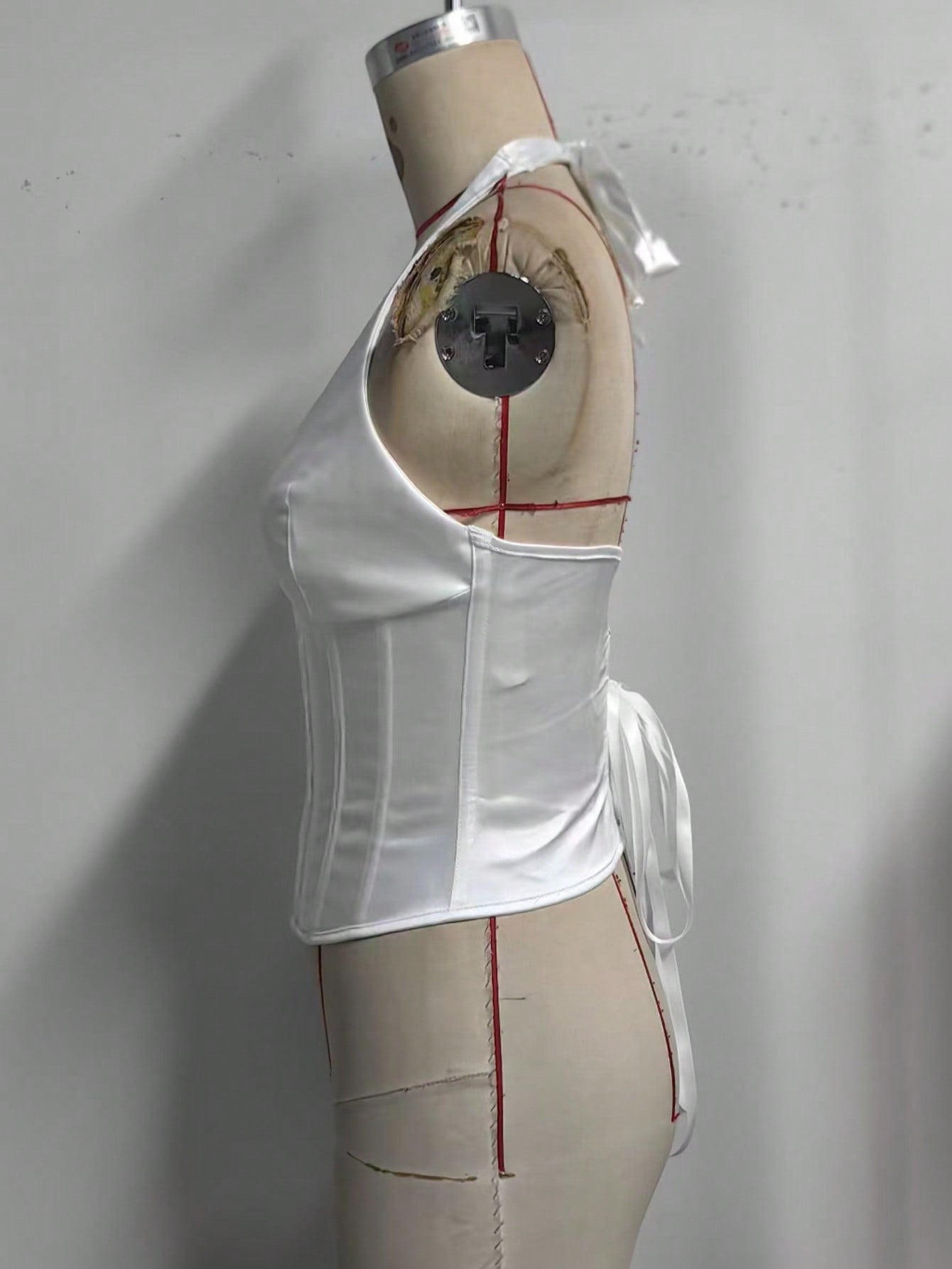 Women's White Boned Corset Bustier