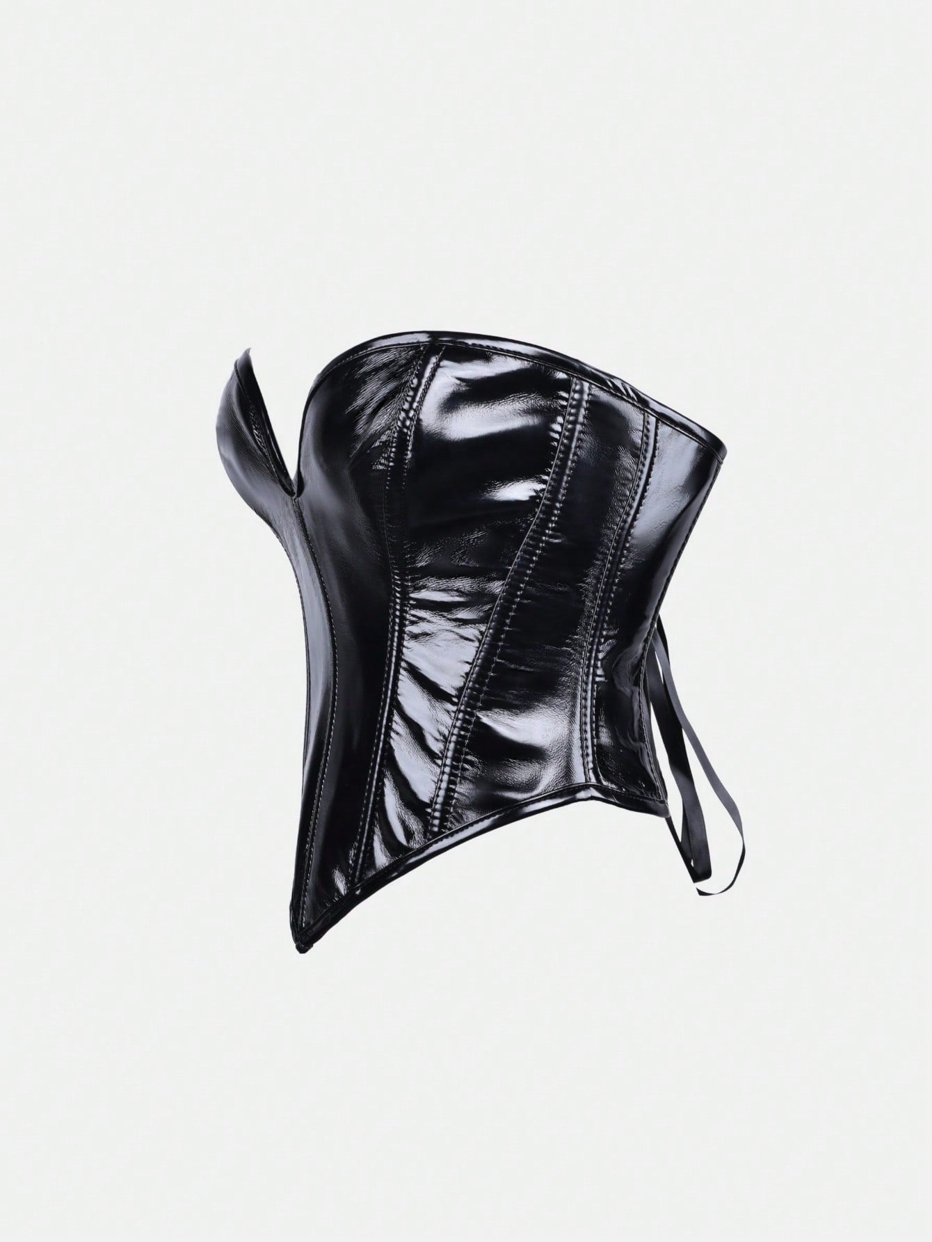 Women's Black PU Leather Corset Top