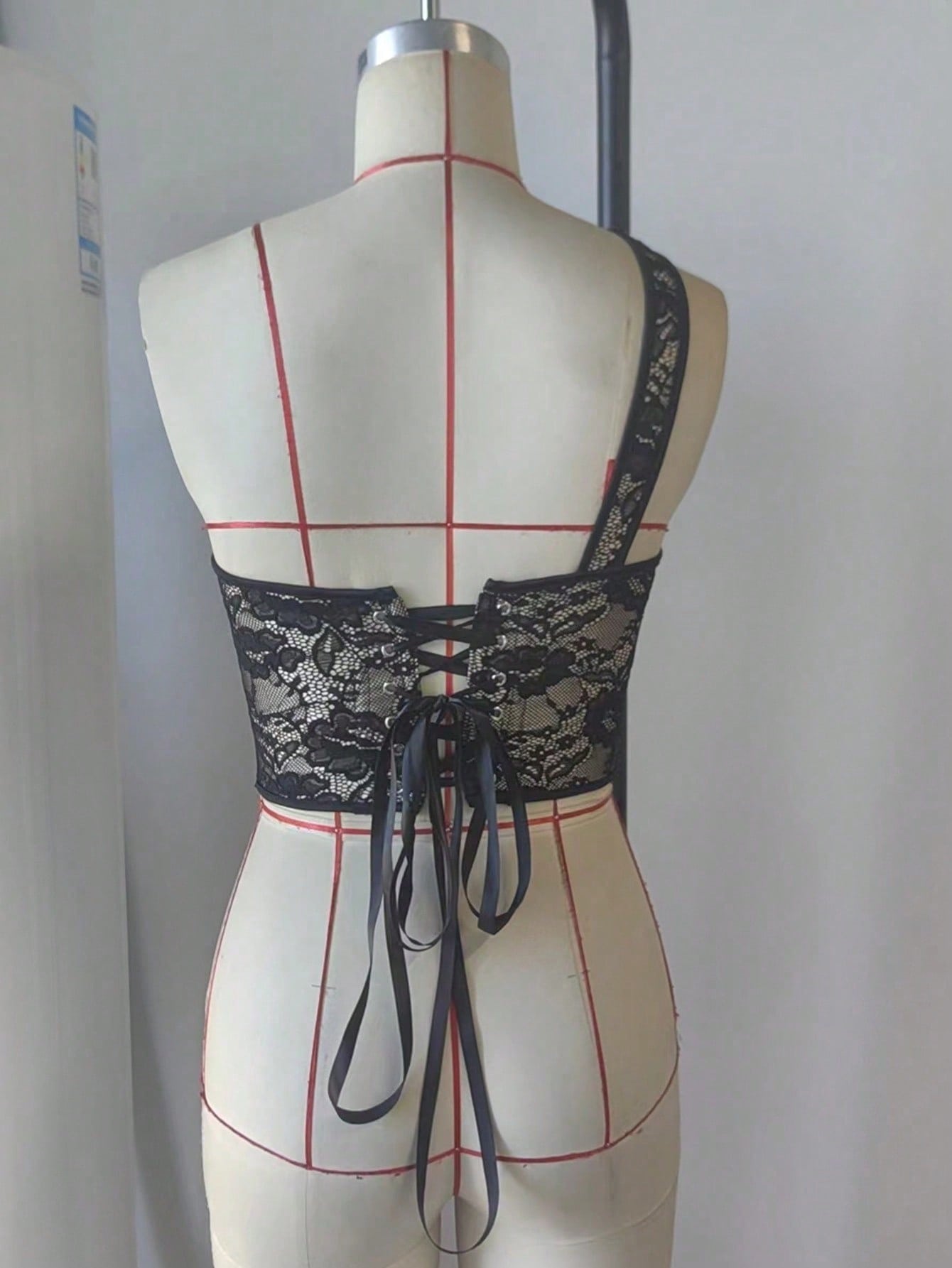 Women's Black Plaid Embroidered Strappy Cami Crop Top