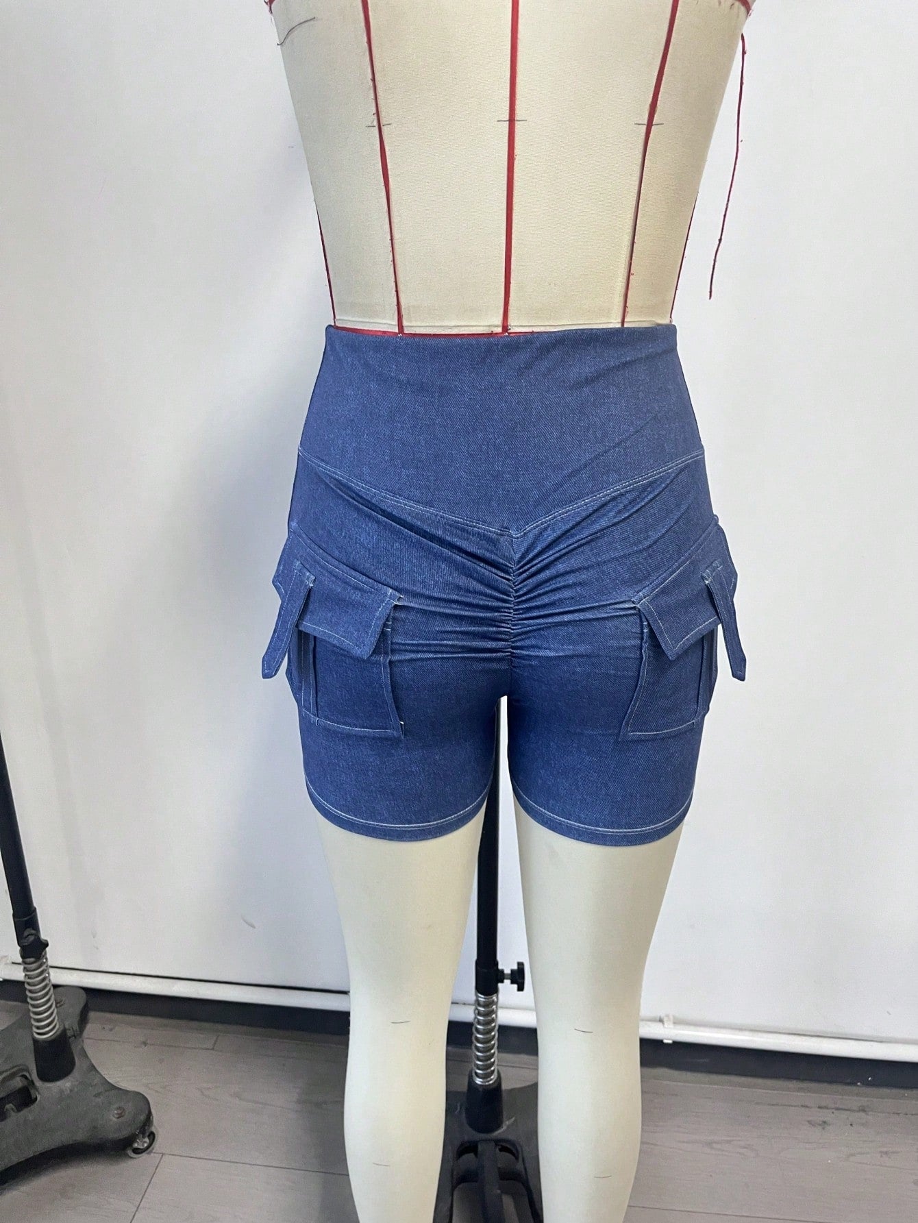 Women's Denim Blue High-Waisted Flare Yoga Pants with Bootcut Leg