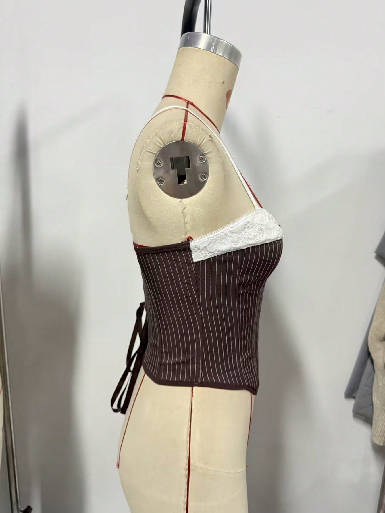 Women's Brown Corset Bustier Top