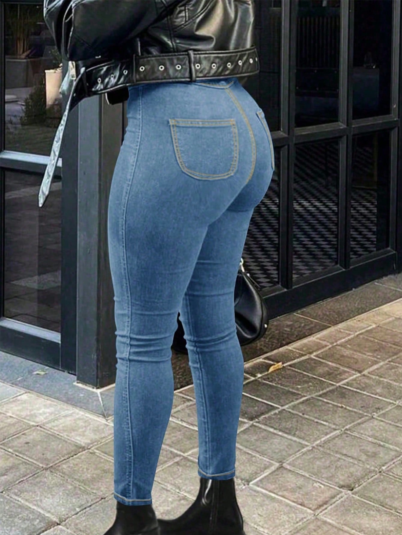 Women's Light Blue Wide-Leg Denim Jeans