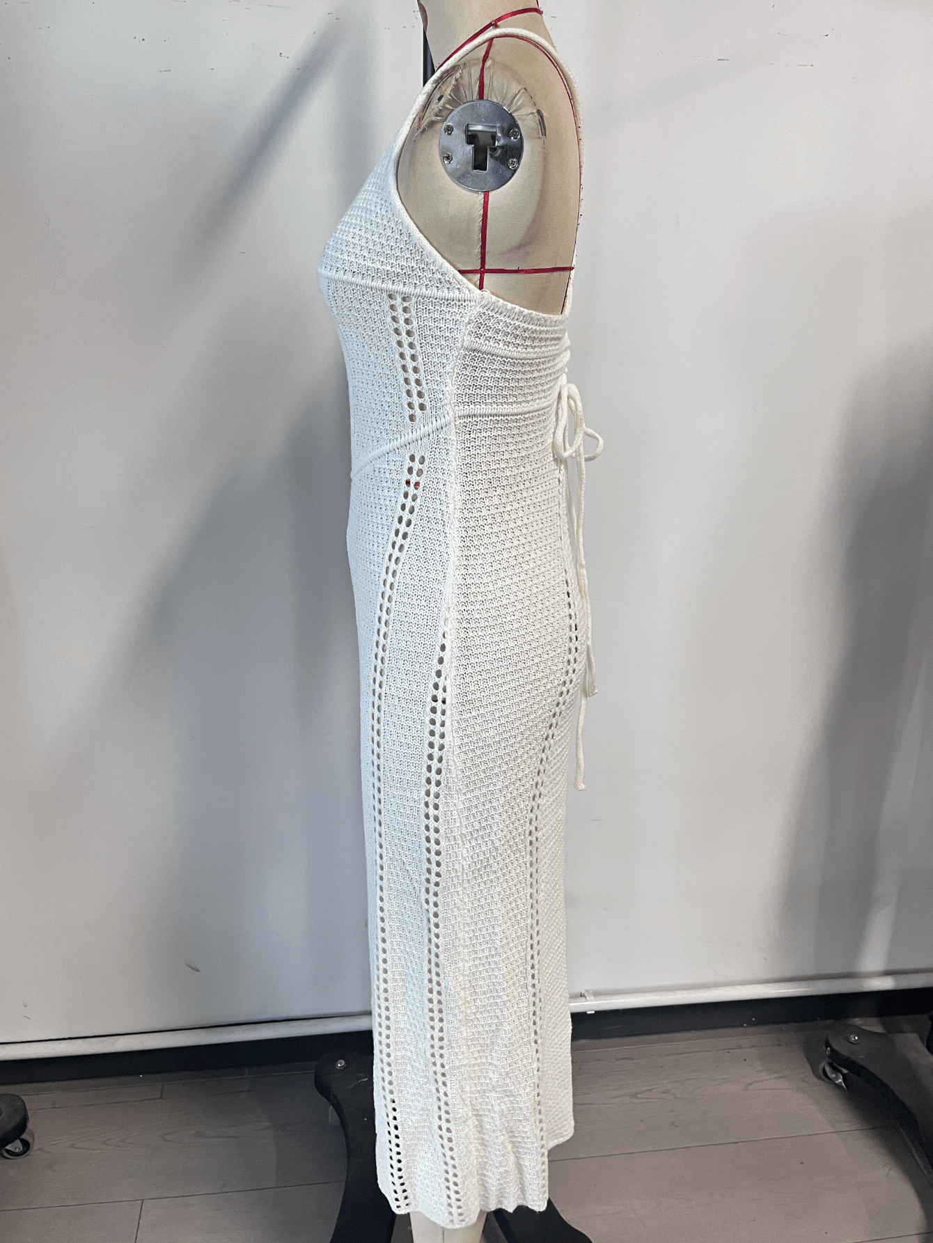 Women's White High-Waist Side-Slit Denim Maxi Skirt