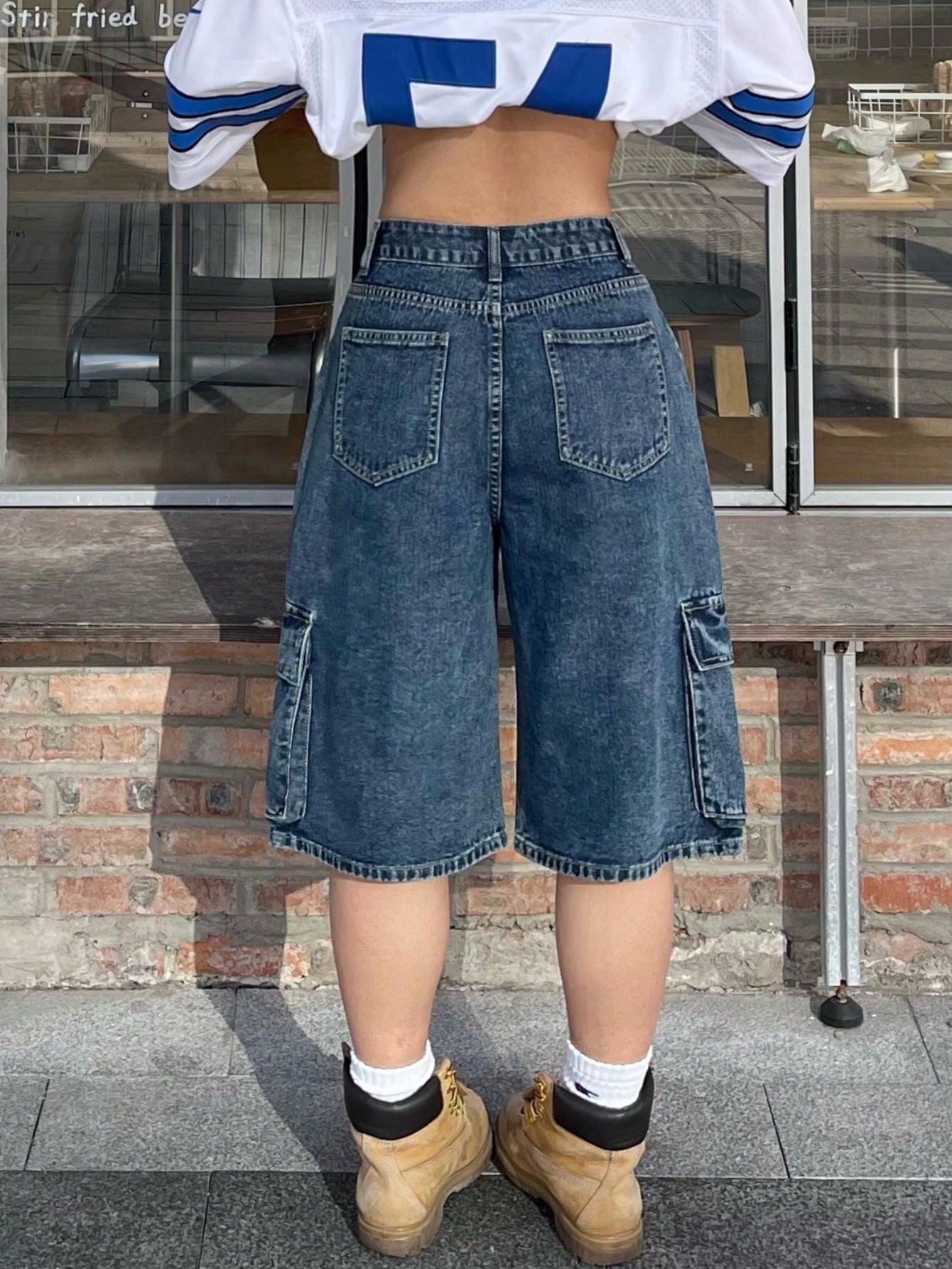 Women's Bleached Blue Distressed Straight Leg Jeans